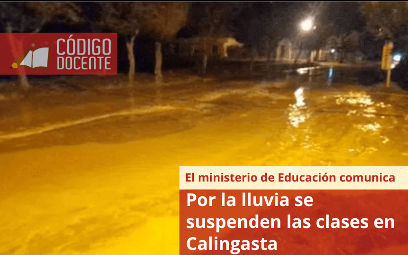 Por la lluvia se suspenden las clases en Calingasta