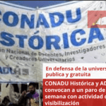 CONADU Histórica junto a ADICUS convocan a un paro de una semana con actividad de visibilización