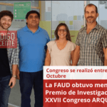 La FAUD obtuvo mención en el Premio de Investigación del XXVII Congreso ARQUISUR