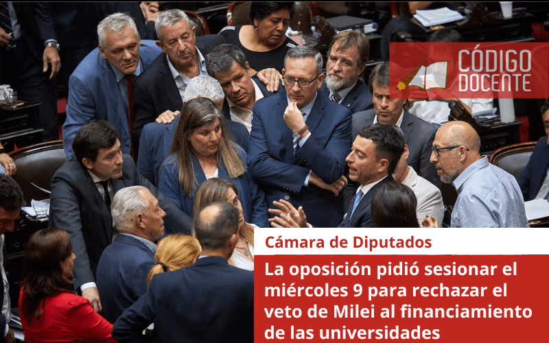 La oposición pidió sesionar el miércoles 9 para rechazar el veto de Milei al financiamiento de las universidades