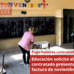 Educación solicita al personal contratado presentar la factura de noviembre