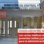 Las cartas médicas se pueden presentar online y presencial para la administración pública