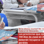 Las provincias que no alcancen 190 días de clase en 2025 deberán recuperar el tiempo perdido