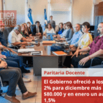 El Gobierno ofreció a los docentes 2% para diciembre más un bono de $80.000 y en enero un aumento del 1,5%