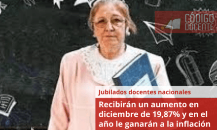 Jubilados docentes nacionales: el aumento de diciembre será 19,9% y en el año le ganarán a la inflación