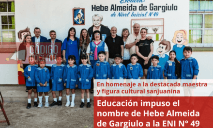 Educación impuso el nombre de Hebe Almeida de Gargiulo a la ENI N° 49