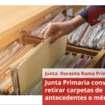 Junta Primaria convoca a retirar carpetas de antecedentes o mérito