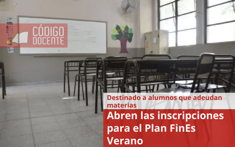 Abren las inscripciones para el Plan FinEs Verano