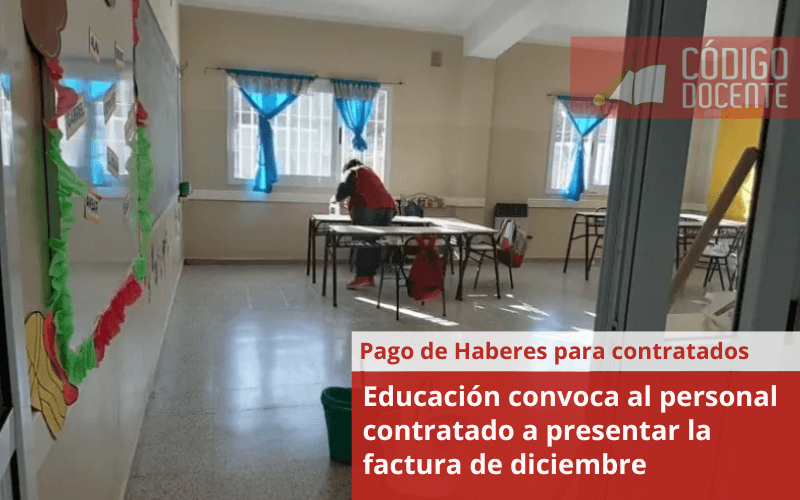 Educación convoca al personal contratado a presentar la factura de diciembre