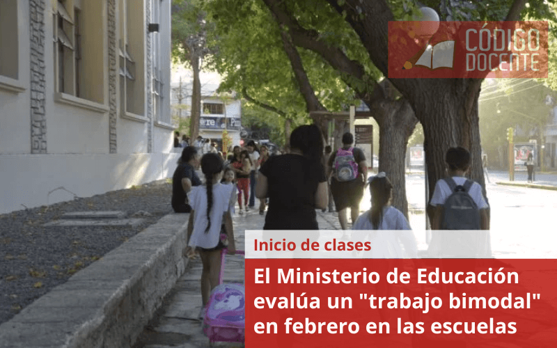 El Ministerio de Educación evalúa un “trabajo bimodal” en febrero en las escuelas