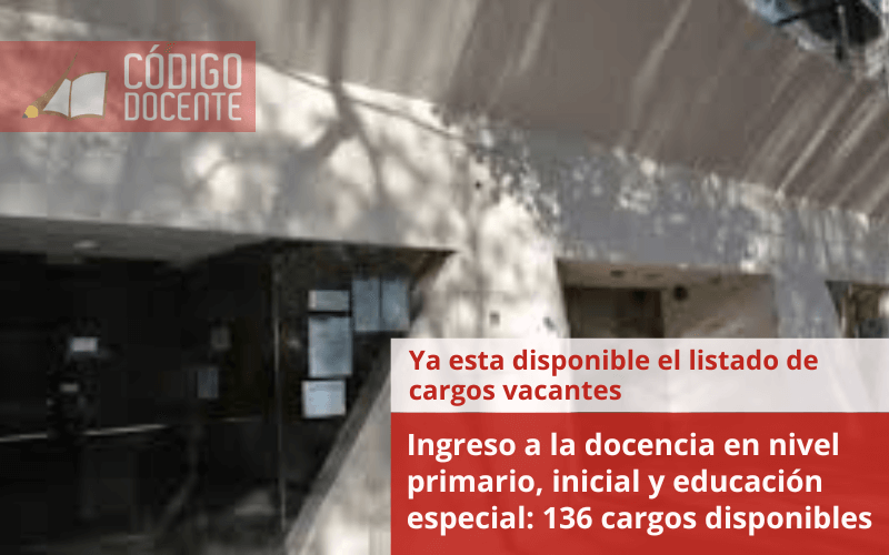 Ingreso a la docencia en nivel primario, inicial y educación especial: 136 cargos disponibles