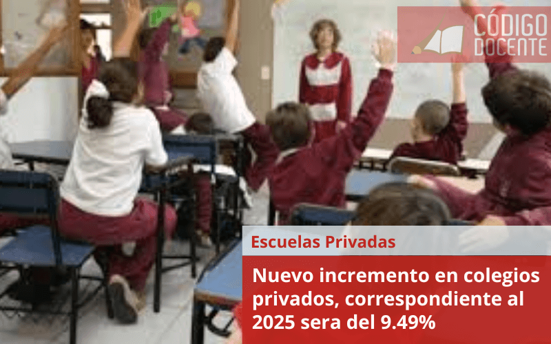 Nuevo incremento en colegios privados, correspondiente al 2025 sera del 9.49%