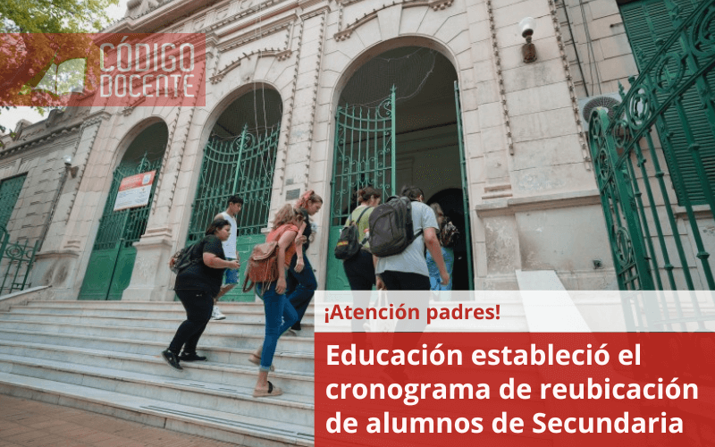 Educación estableció el cronograma de reubicación de alumnos de Secundaria