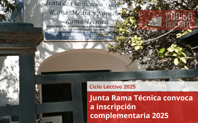 Junta Rama Técnica convoca a inscripción complementaria 2025