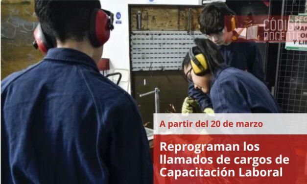 Reprograman los llamados de cargos de Capacitación Laboral