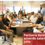 Paritaria docente con acuerdo salarial hasta julio