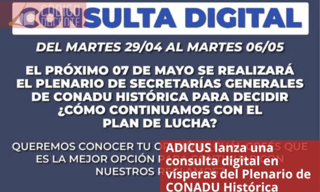 ADICUS lanza una consulta digital en vísperas del Plenario de CONADU Histórica