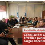 Conciliación: Gobierno ofreció 8 puntos a los cargos docentes