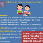 Nuevo curso-taller gratuito sobre filosofía y teatro en la educación: “Habitar el discurso educativo”