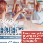 Abren inscripciones para el Curso de Orientación Educativa para Preceptores
