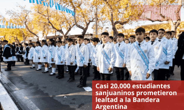 Casi 20.000 estudiantes sanjuaninos prometieron lealtad a la Bandera Argentina