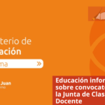 Educación informa sobre convocatoria de la Junta de Clasificación Docente