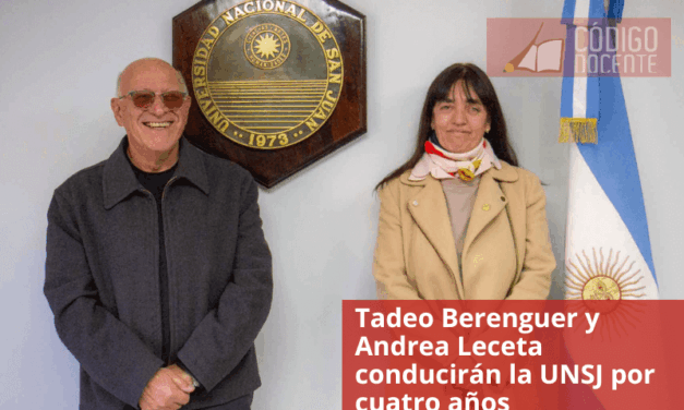 Tadeo Berenguer y Andrea Leceta conducirán la UNSJ por cuatro años