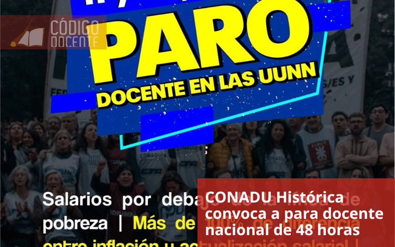 <div class="volanta-custom" style="
background-color:#f44336;
color:white;
padding:4px 8px;
display:inline-block;
font-weight:bold;
border-radius:3px;
margin-bottom:8px;
font-size:0.75rem;
line-height:1.2;
text-align:left;
text-transform:uppercase;
letter-spacing:0.3px;
">Conflicto Salarial- UNSJ</div><div class="post-title-custom" style="text-align:left;">CONADU Histórica convoca a para docente nacional de 48 horas</div>